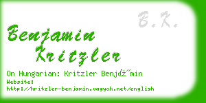 benjamin kritzler business card